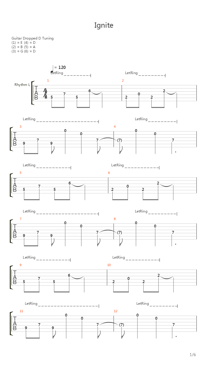 Ignite吉他谱