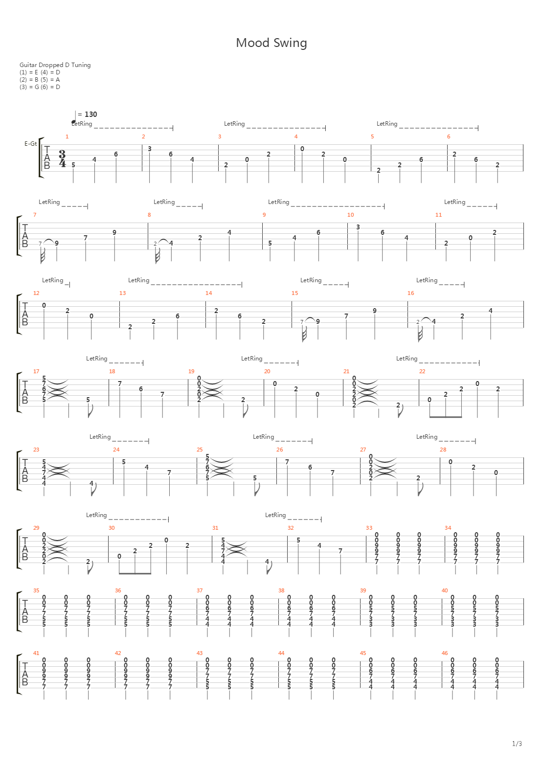 Mood Swing吉他谱