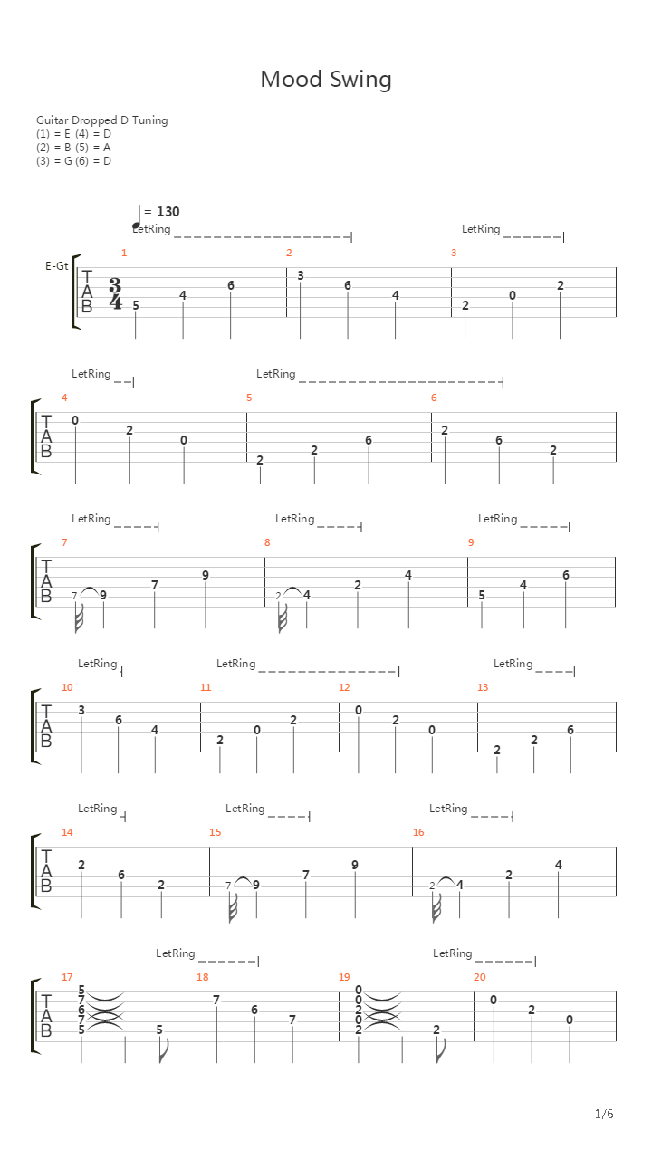 Mood Swing吉他谱