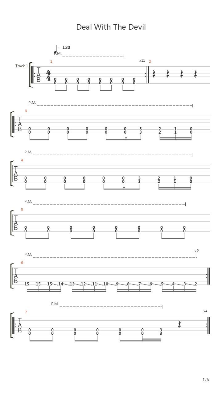 Deal With The Devil吉他谱