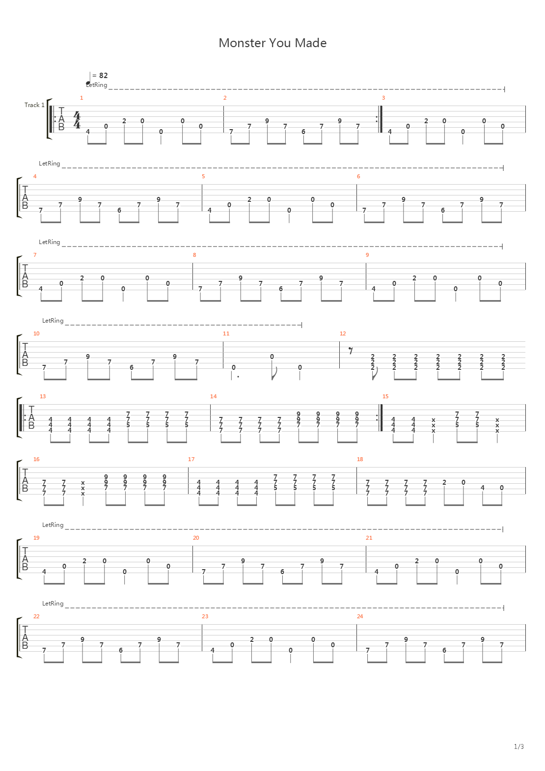 Monster You Made吉他谱