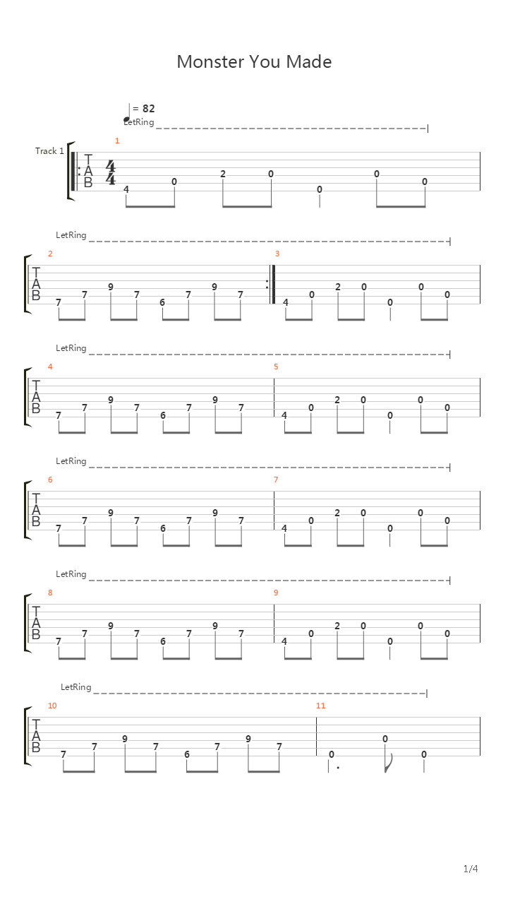 Monster You Made吉他谱