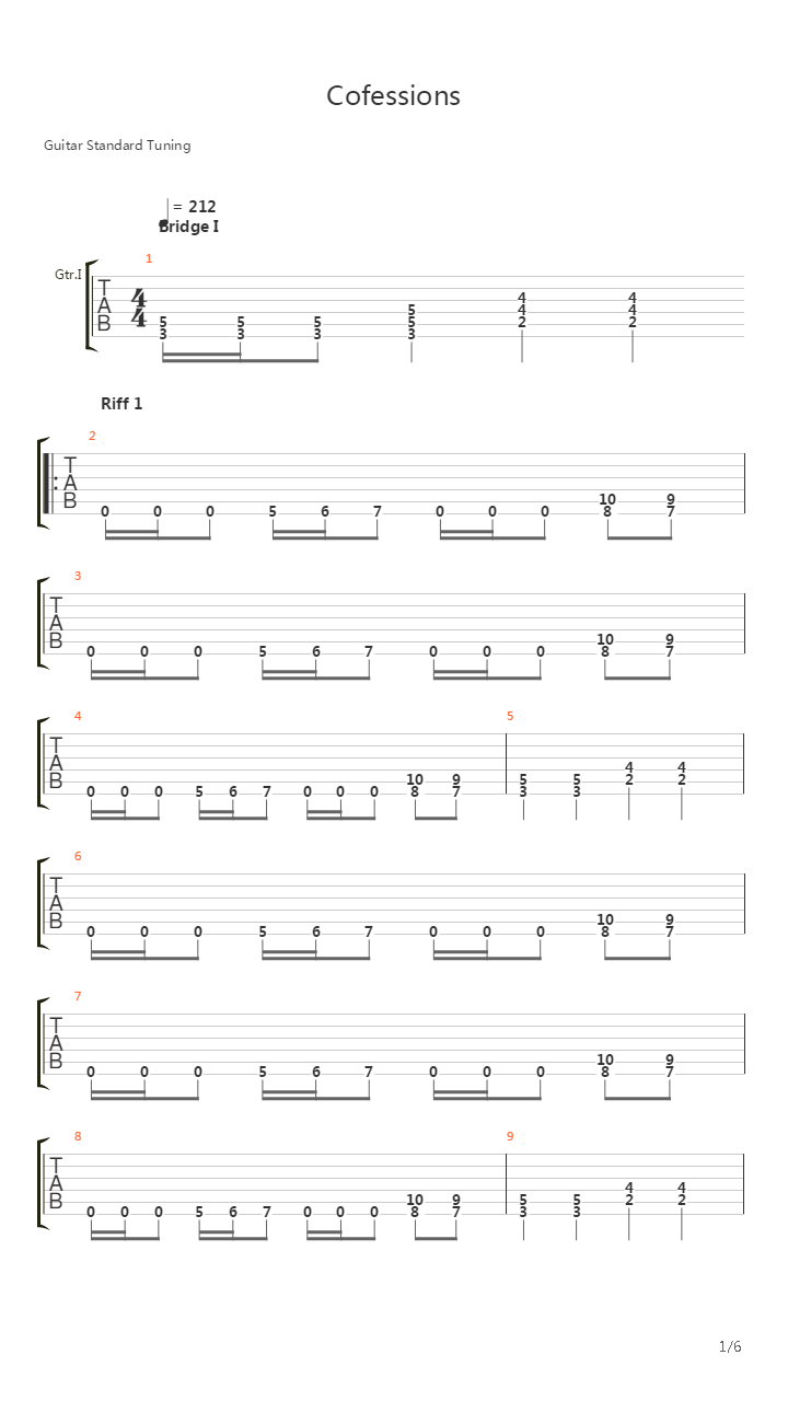Confessions吉他谱