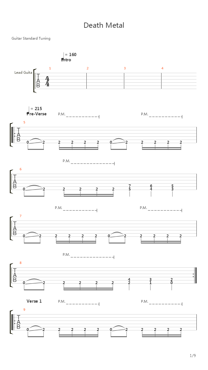 Death Metal吉他谱