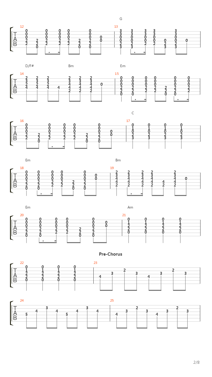 Passenger吉他谱