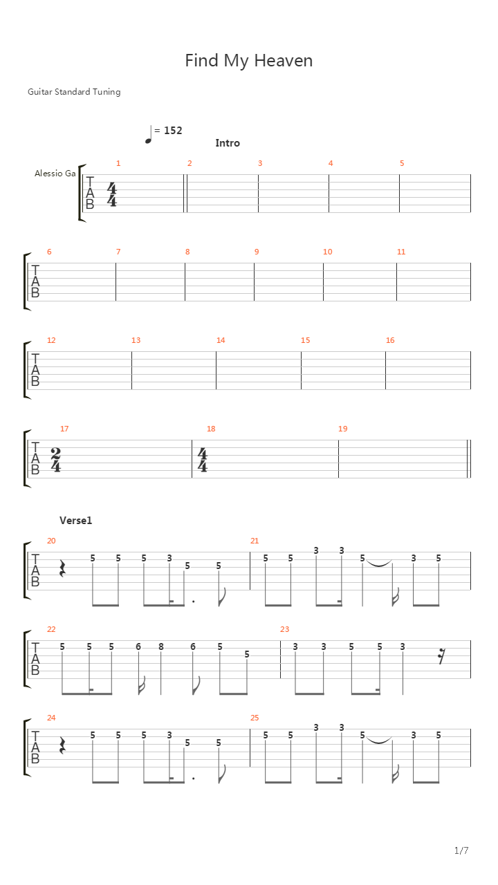 Find My Heaven吉他谱