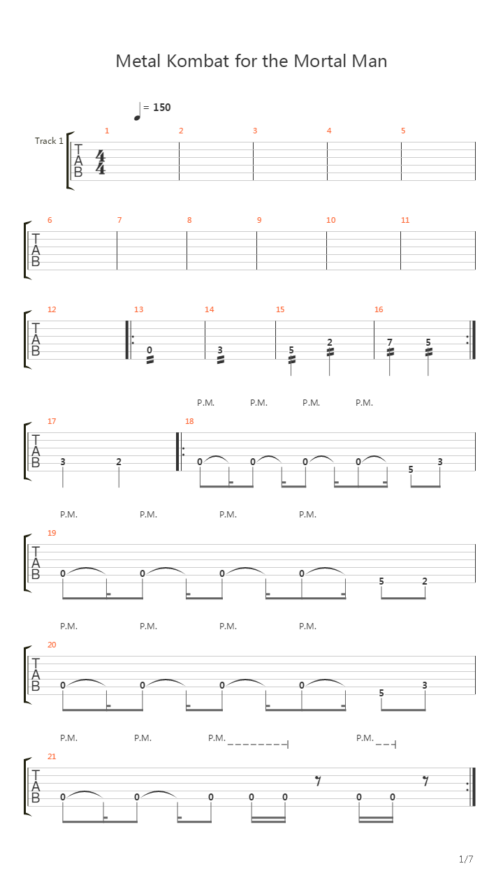 Metal Kombat For The Mortal Man吉他谱