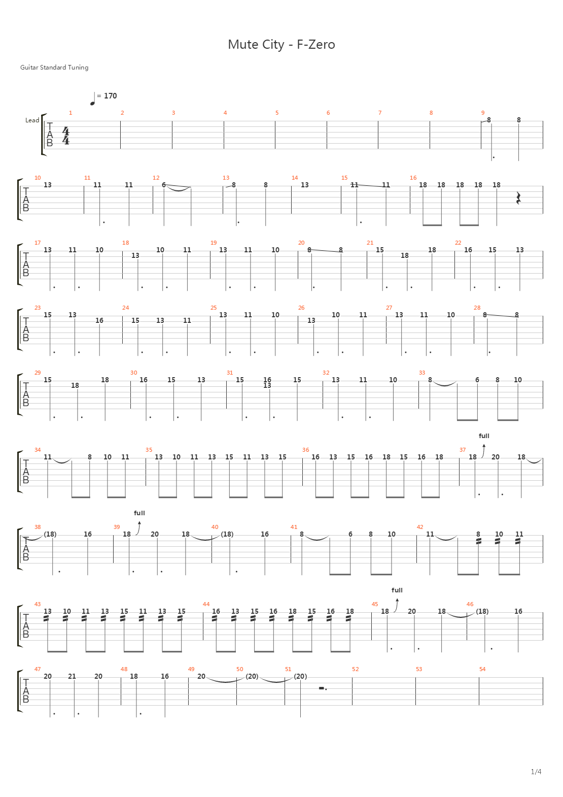 Mute City - F-zero吉他谱