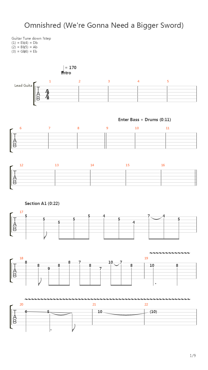 Omnishred Were Gonna Need A Bigger Sword吉他谱