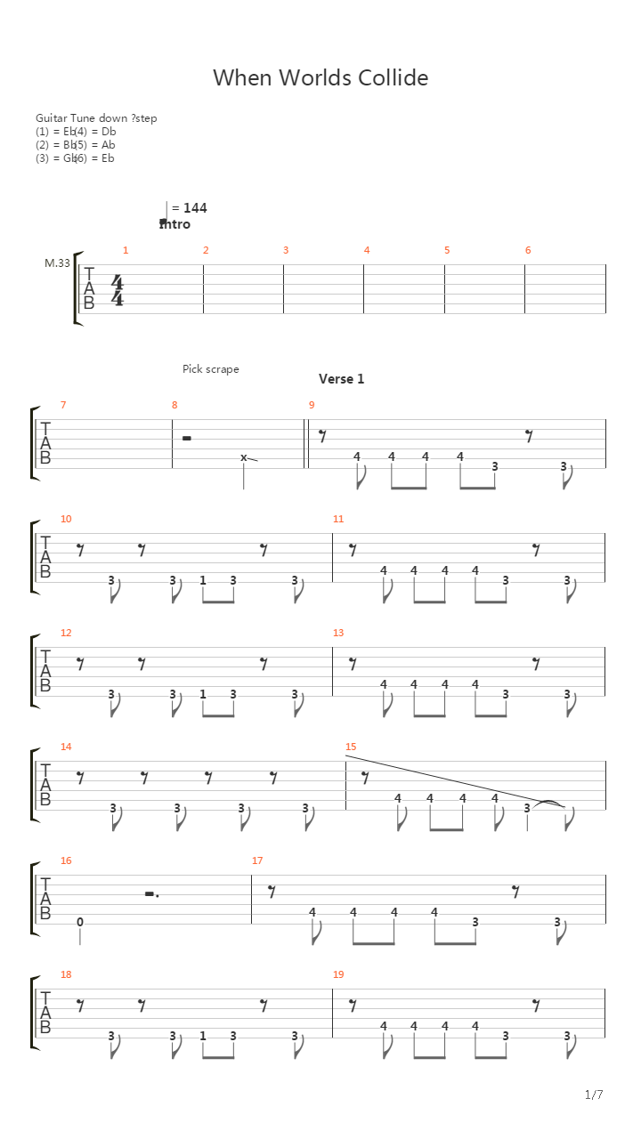 When Worlds Collide吉他谱