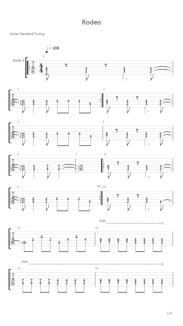 Rodeo吉他谱