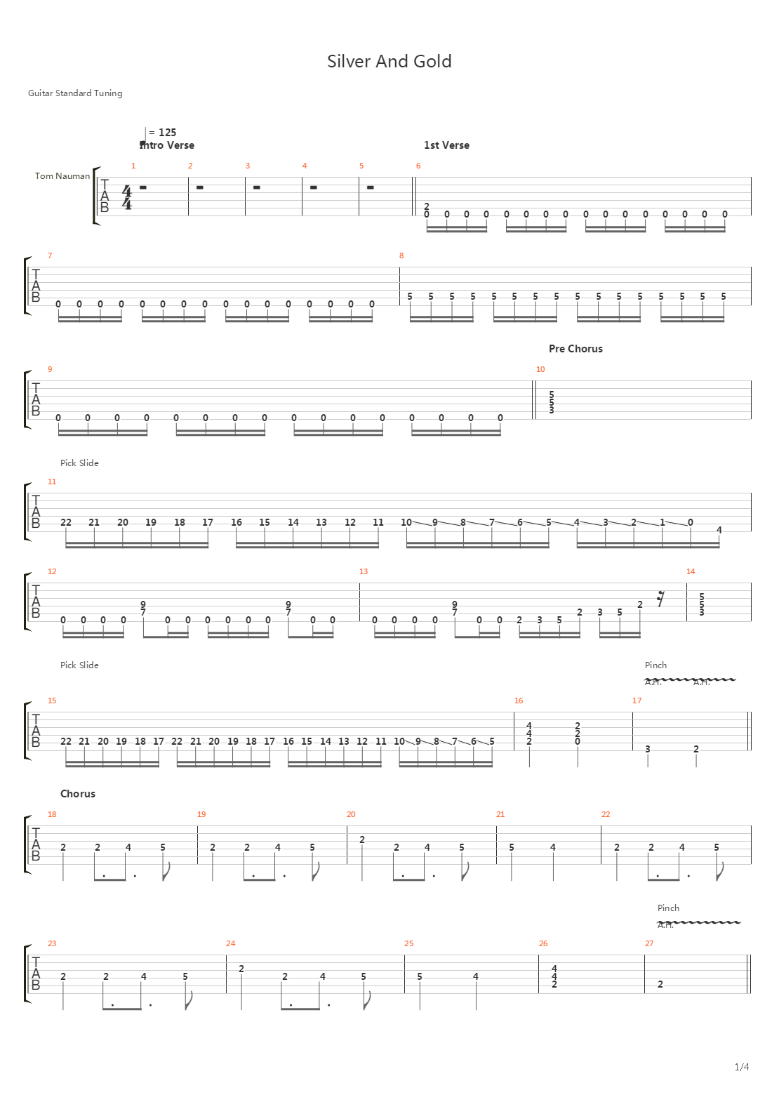 Silver And Gold吉他谱