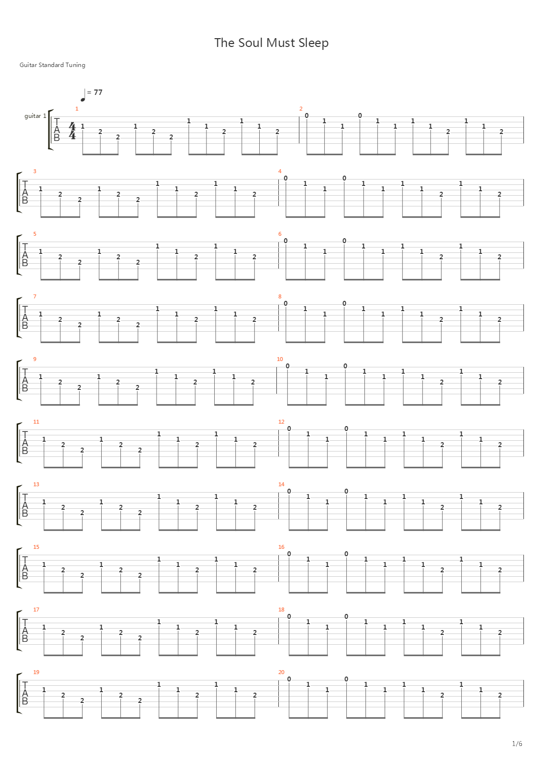 The Soul Must Sleep吉他谱