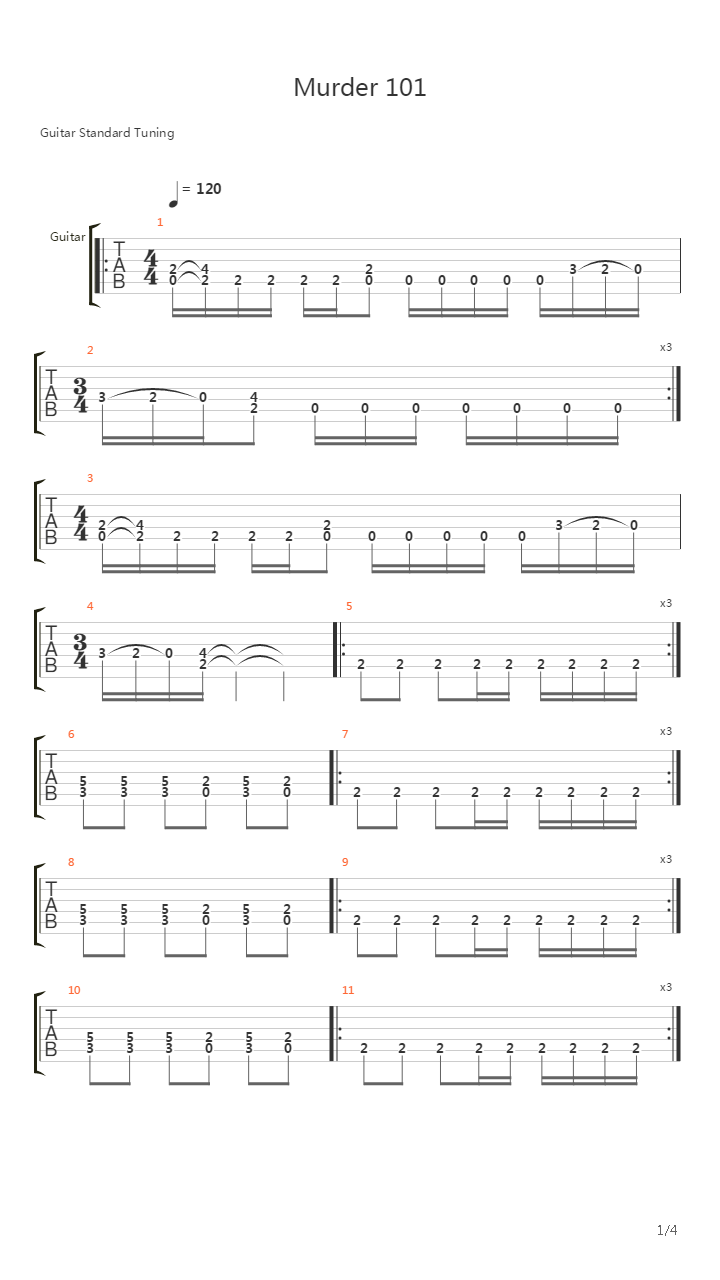 Murder 101吉他谱