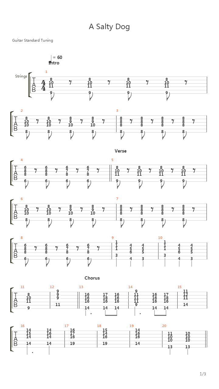 A Salty Dog吉他谱