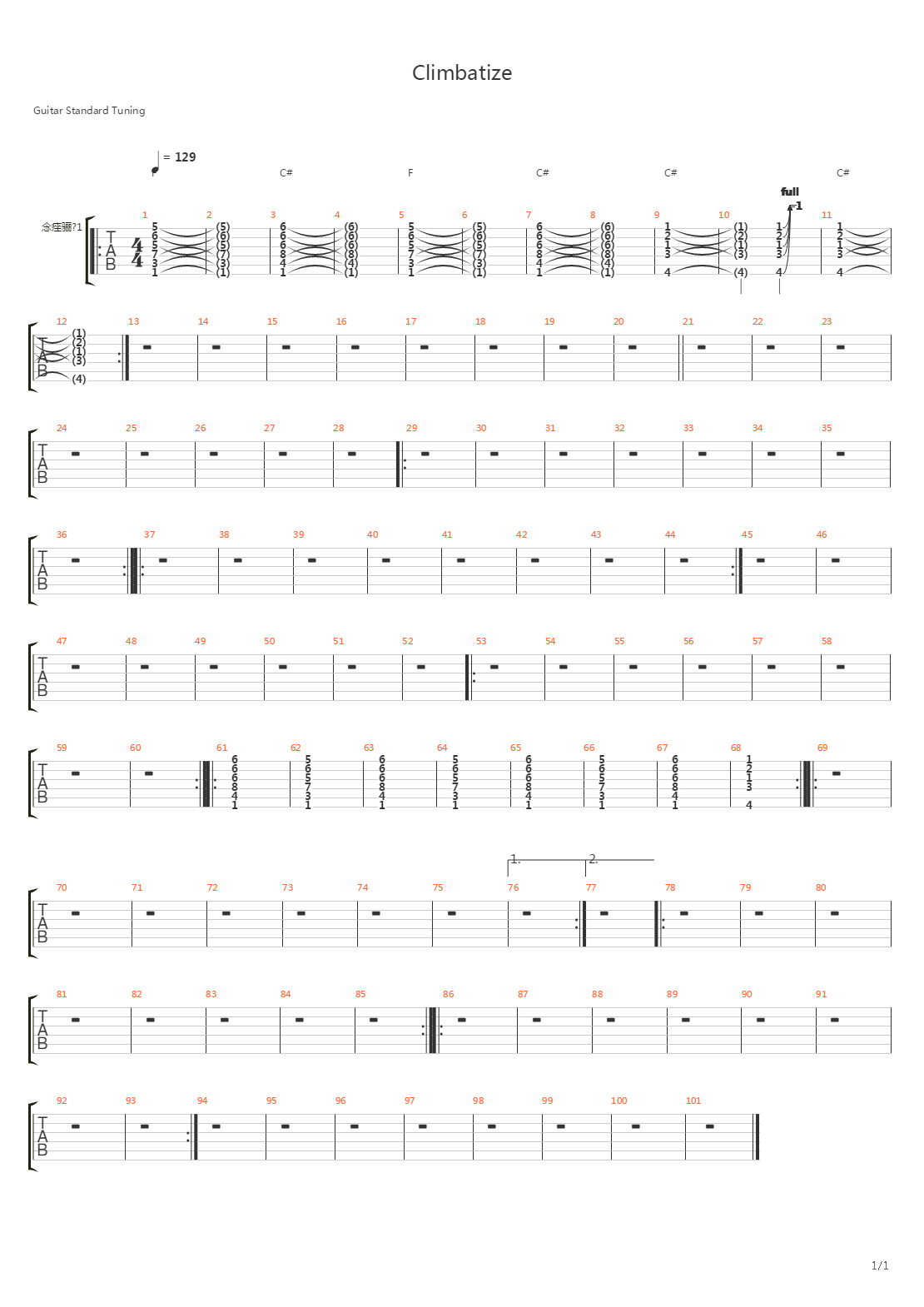 Climbatize吉他谱