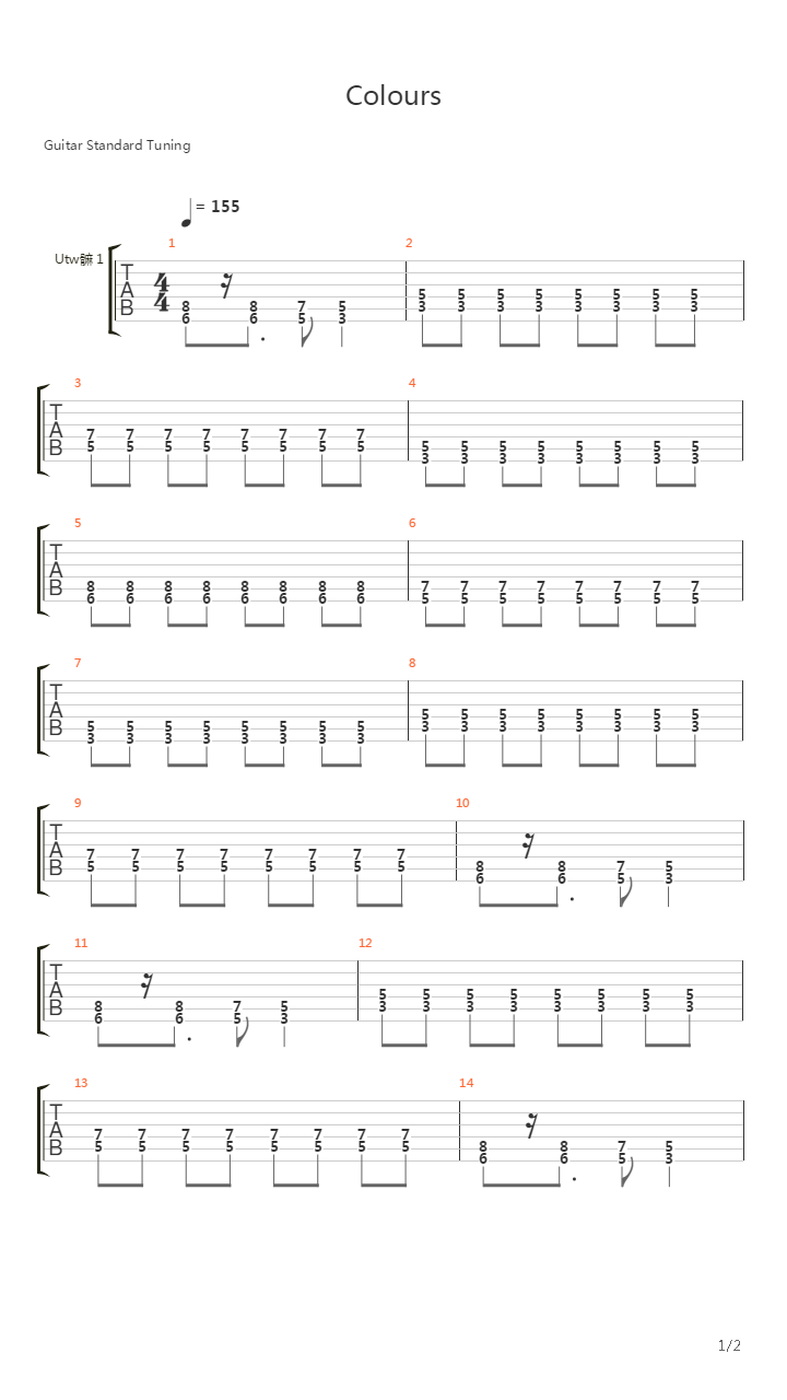Colours吉他谱