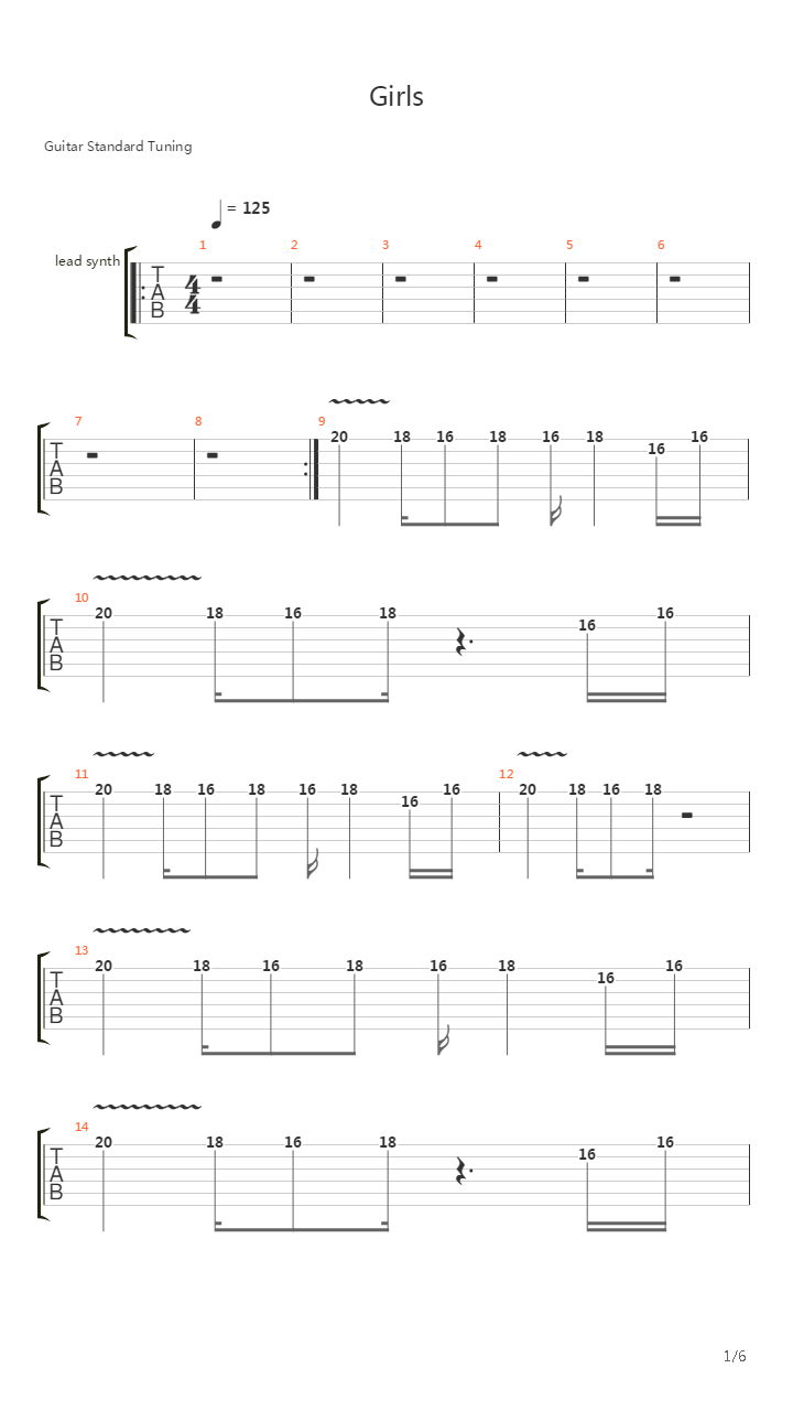 Girls吉他谱