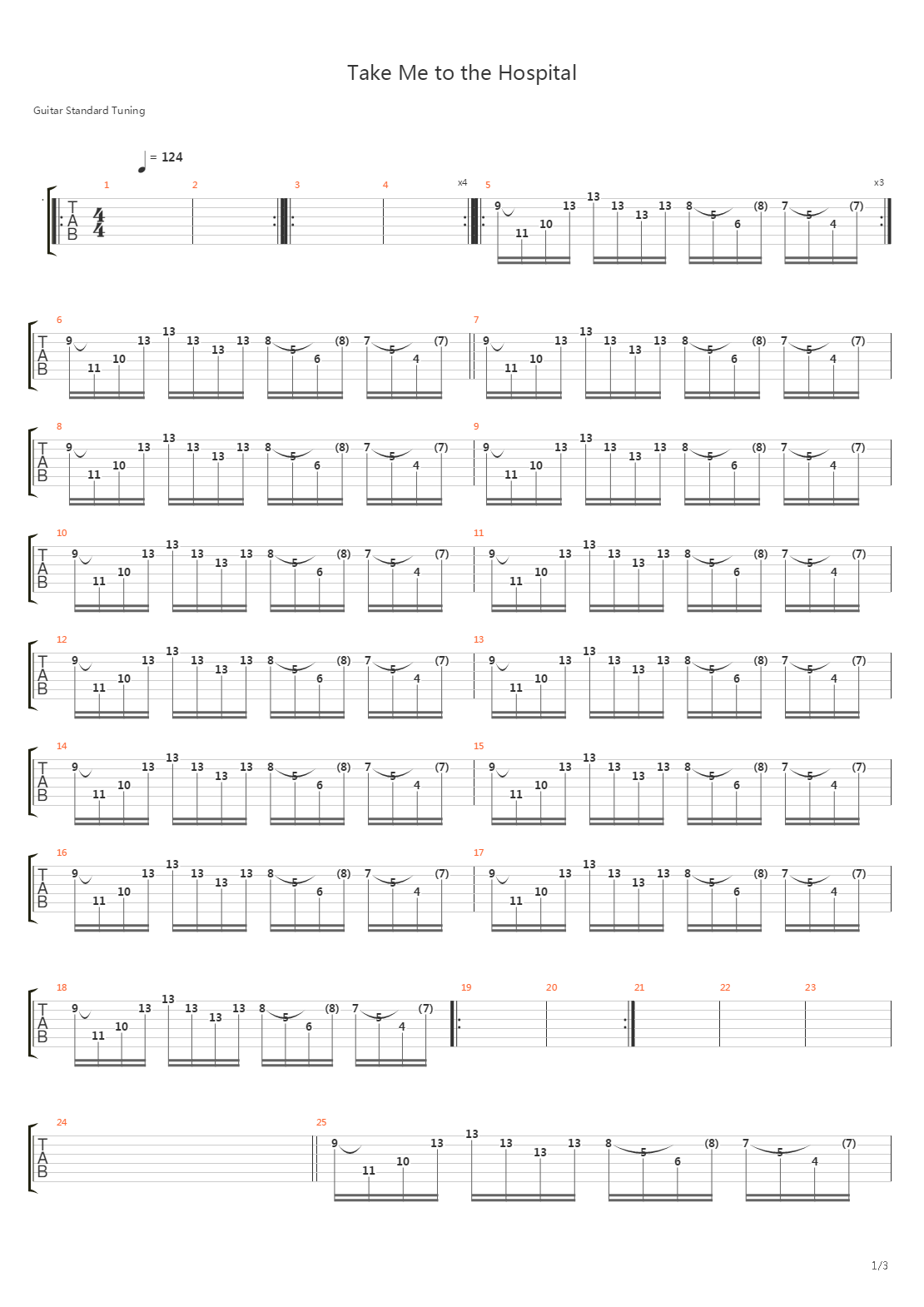 Take Me To The Hospital吉他谱
