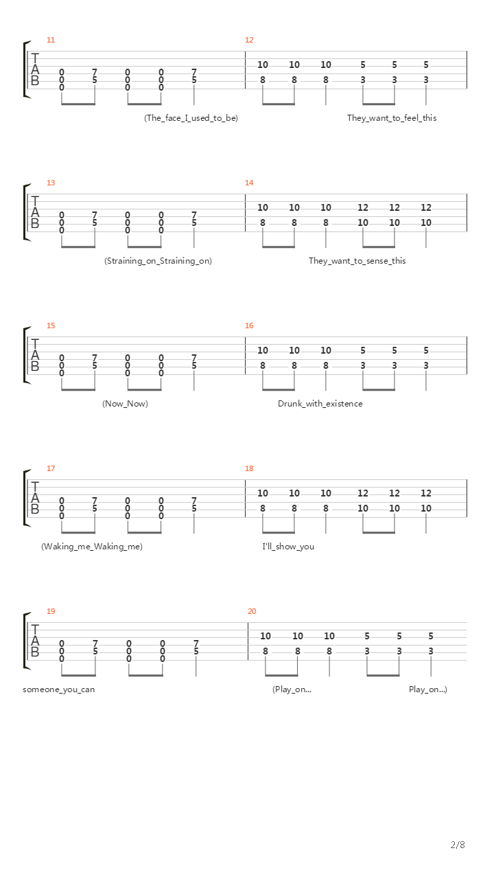 One Armed Man吉他谱