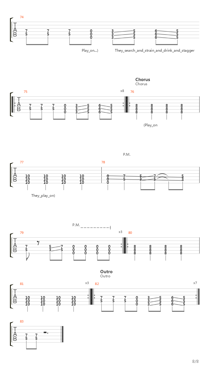 One Armed Man吉他谱