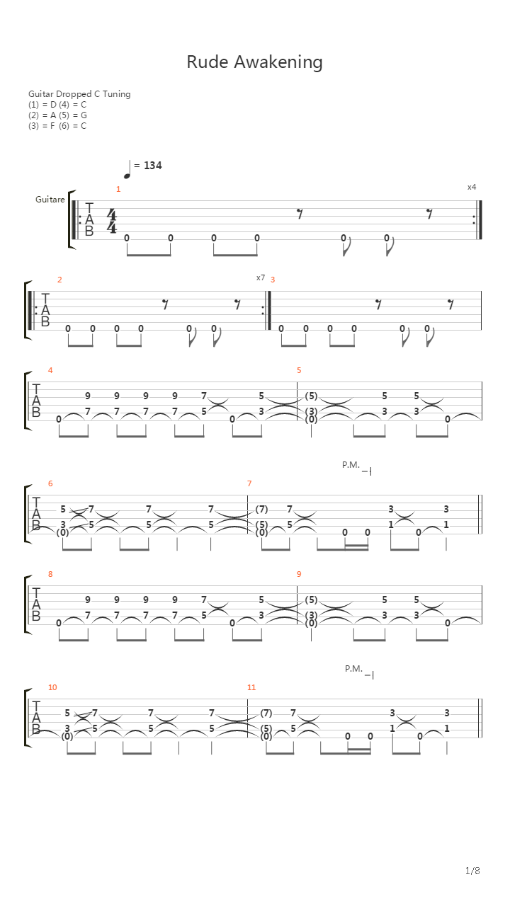 Rude Awakening吉他谱
