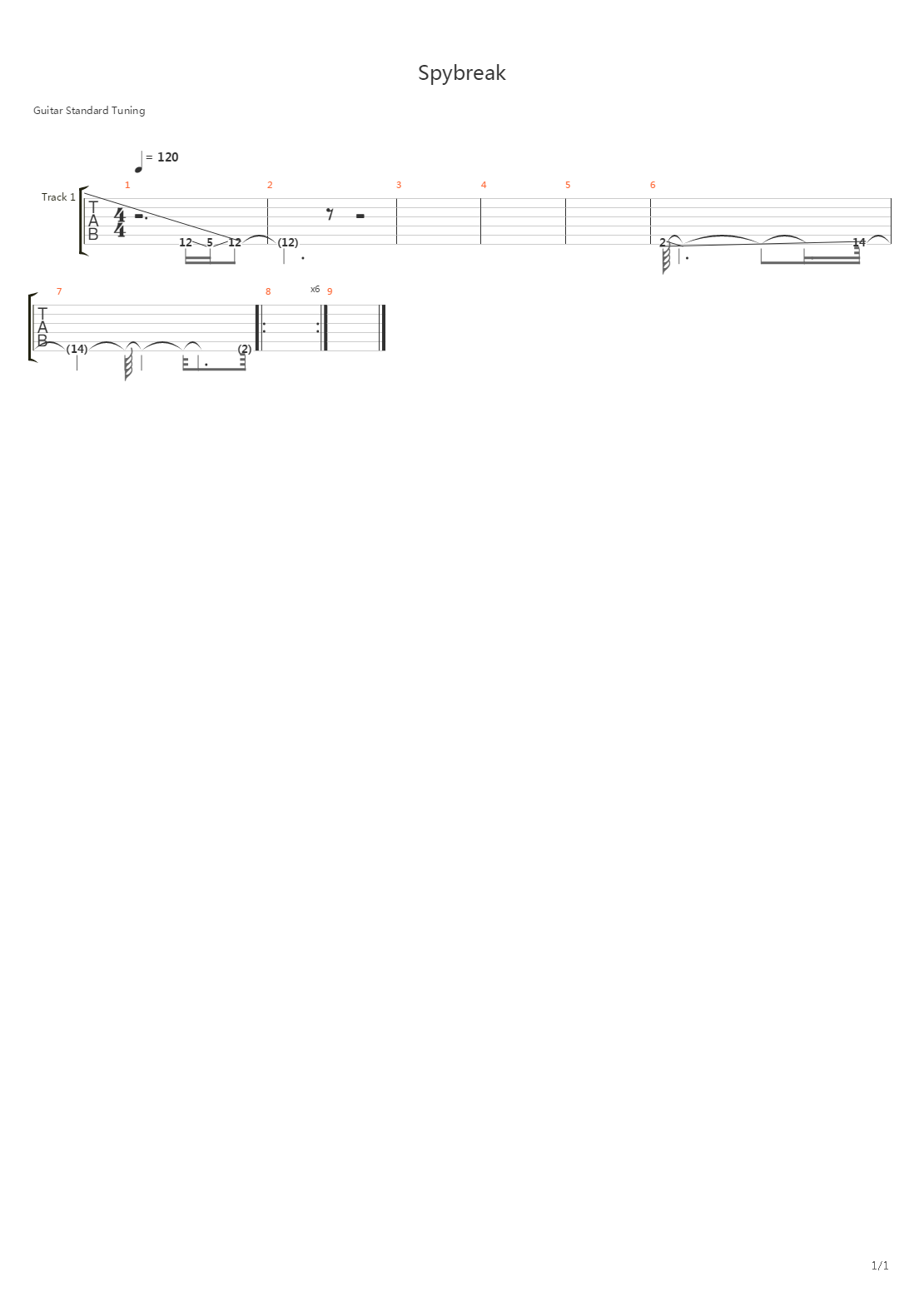 Spybreak Matrix吉他谱