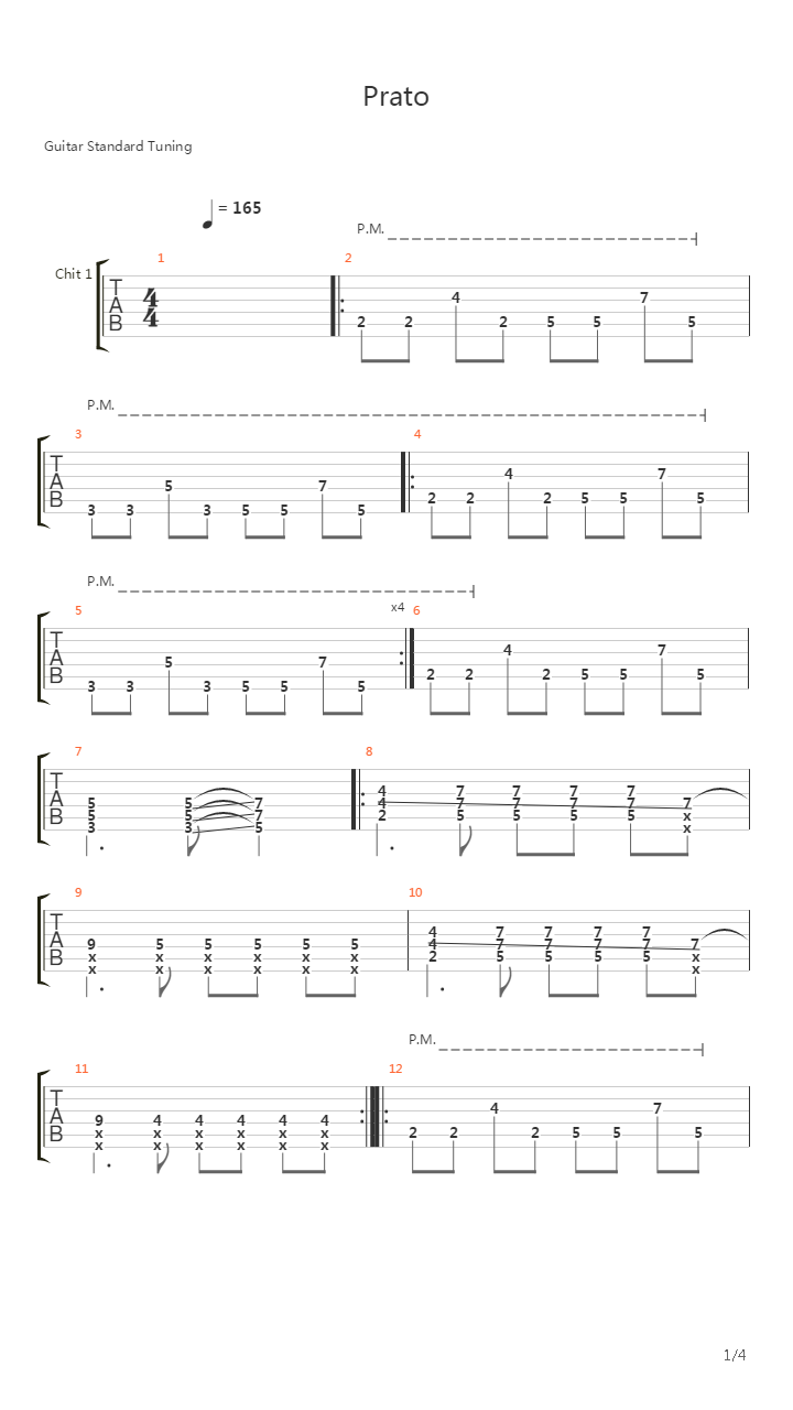 Prato吉他谱