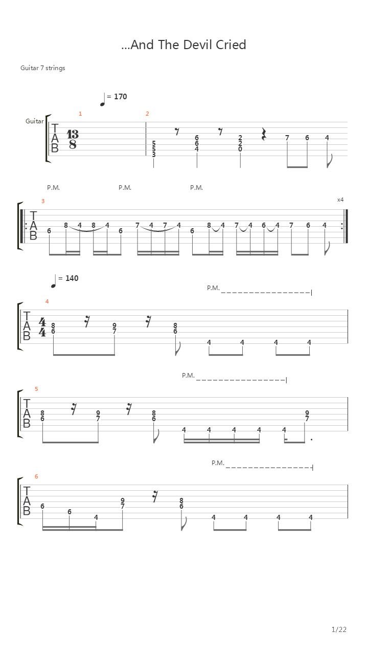 And The Devil Cried吉他谱