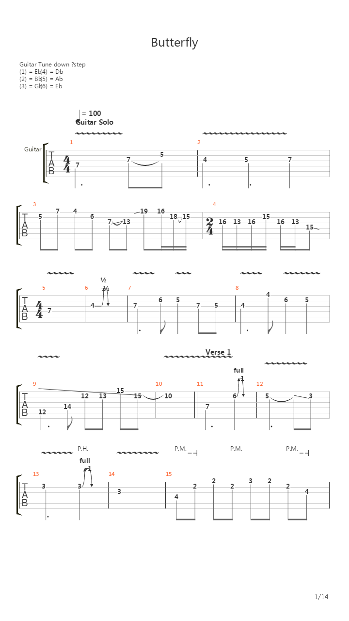 Butterfly吉他谱
