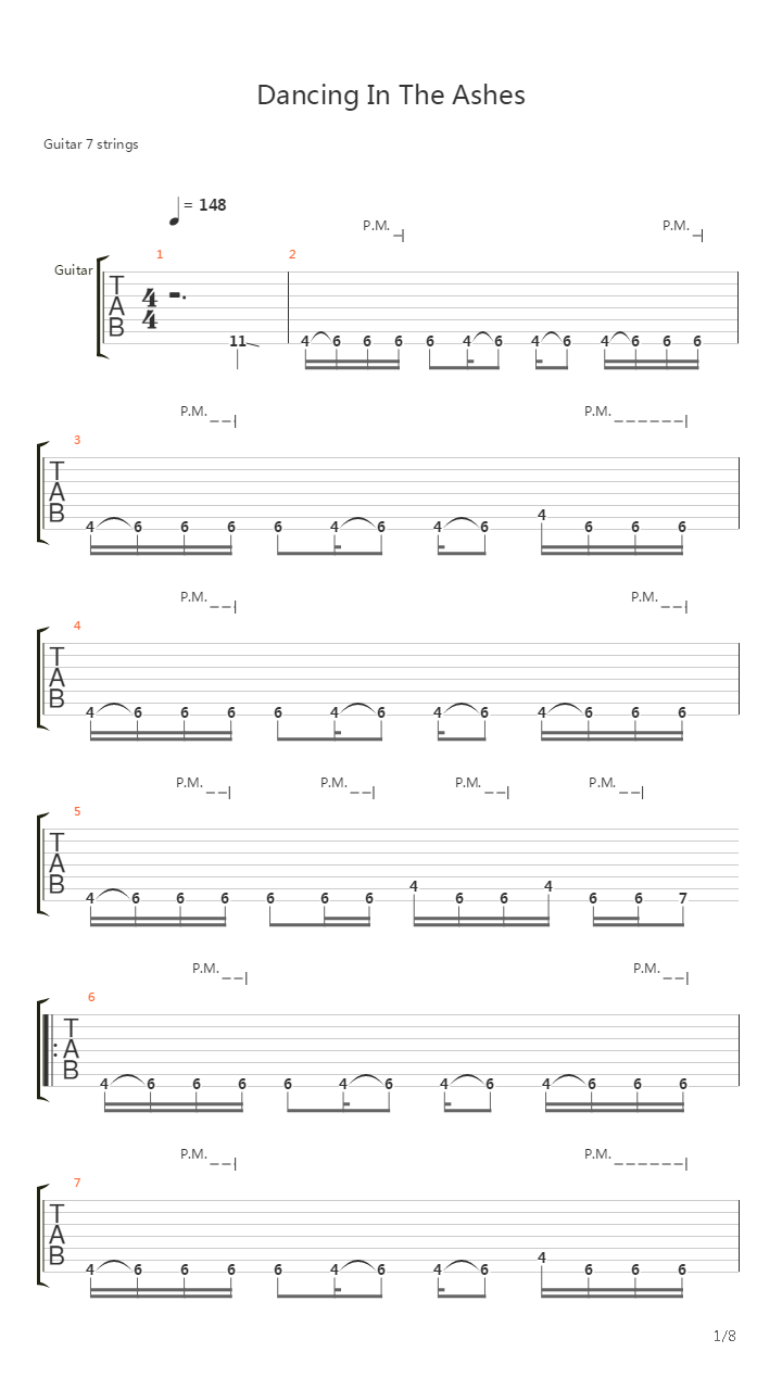 Dancing In The Ashes吉他谱