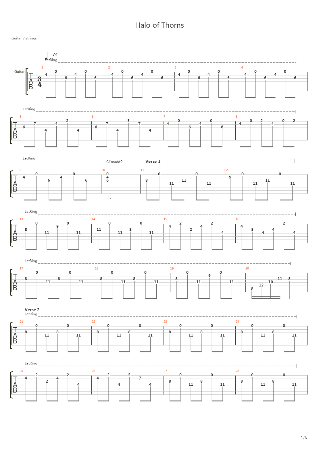 Halo Of Thorns吉他谱
