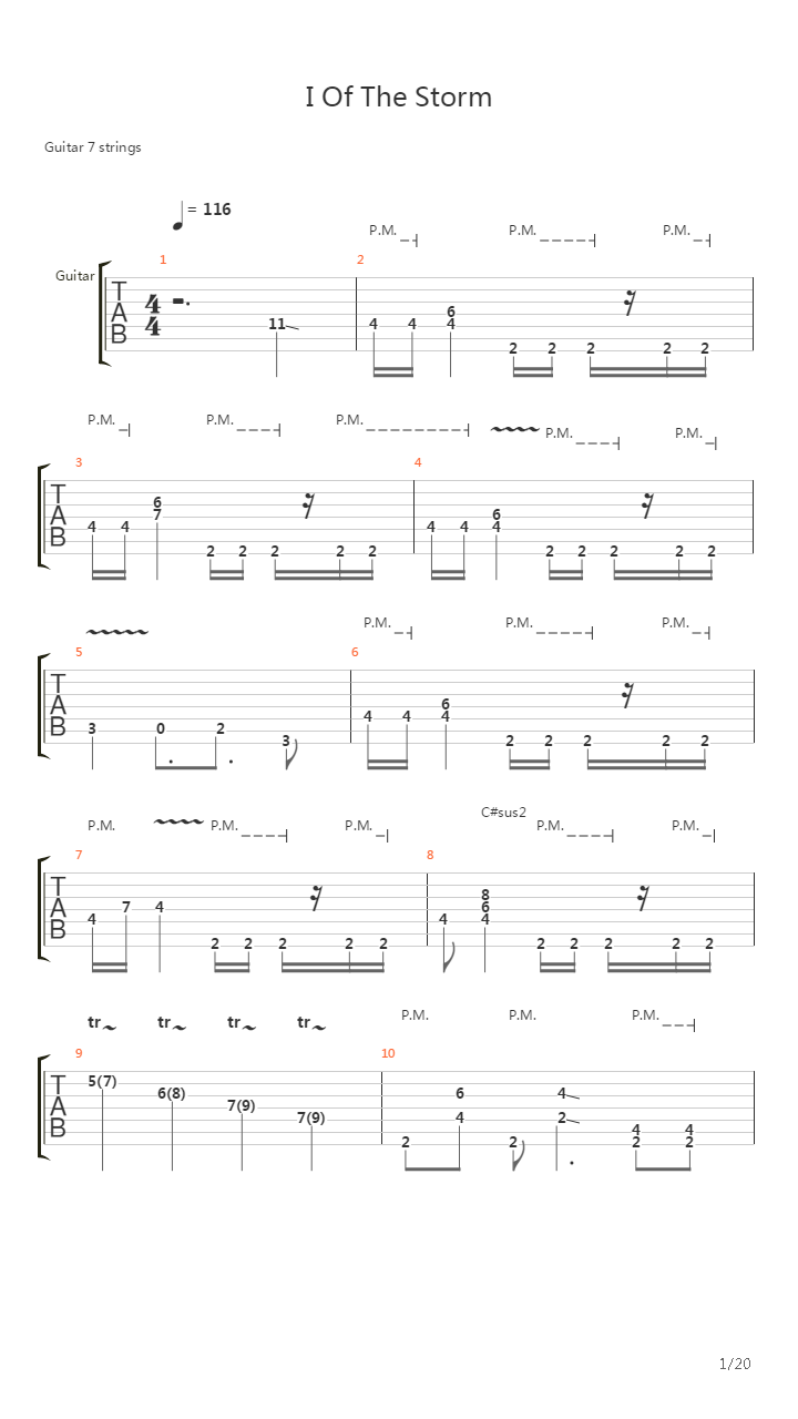 I Of The Storm吉他谱