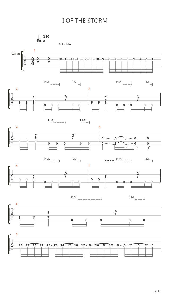 I Of The Storm吉他谱