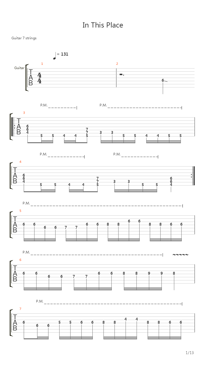 In This Place吉他谱