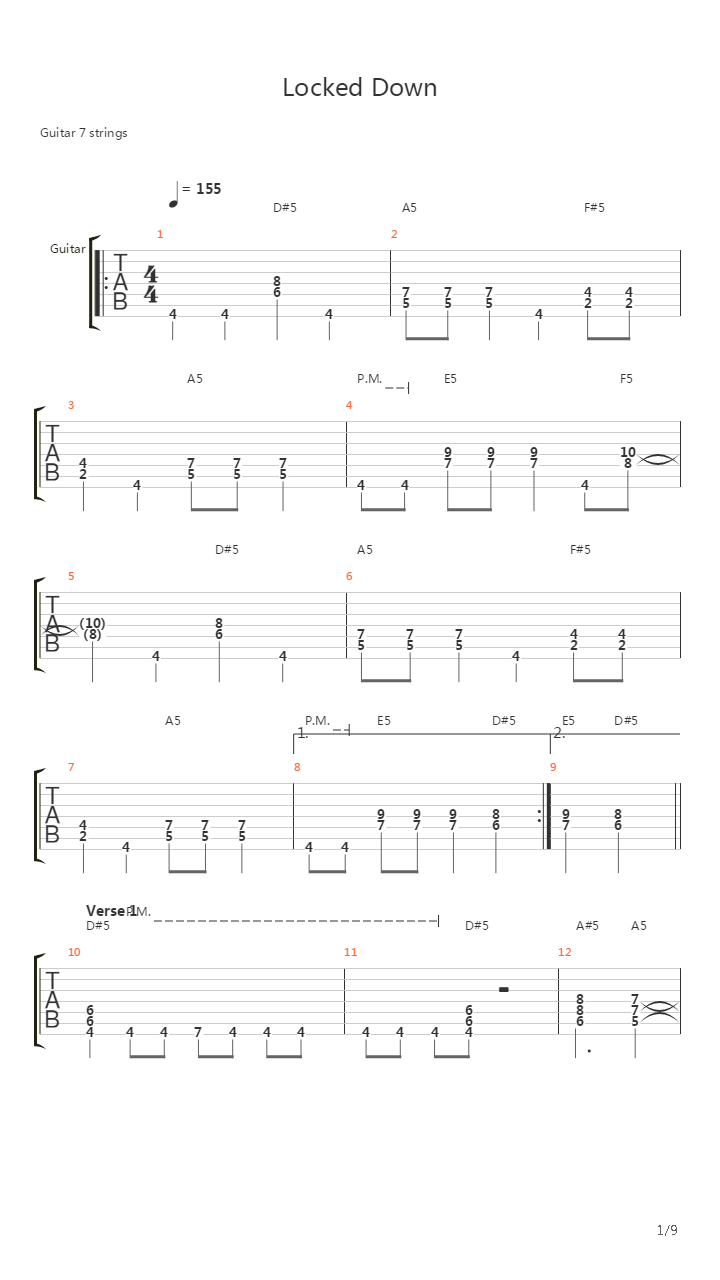 Locked Down吉他谱