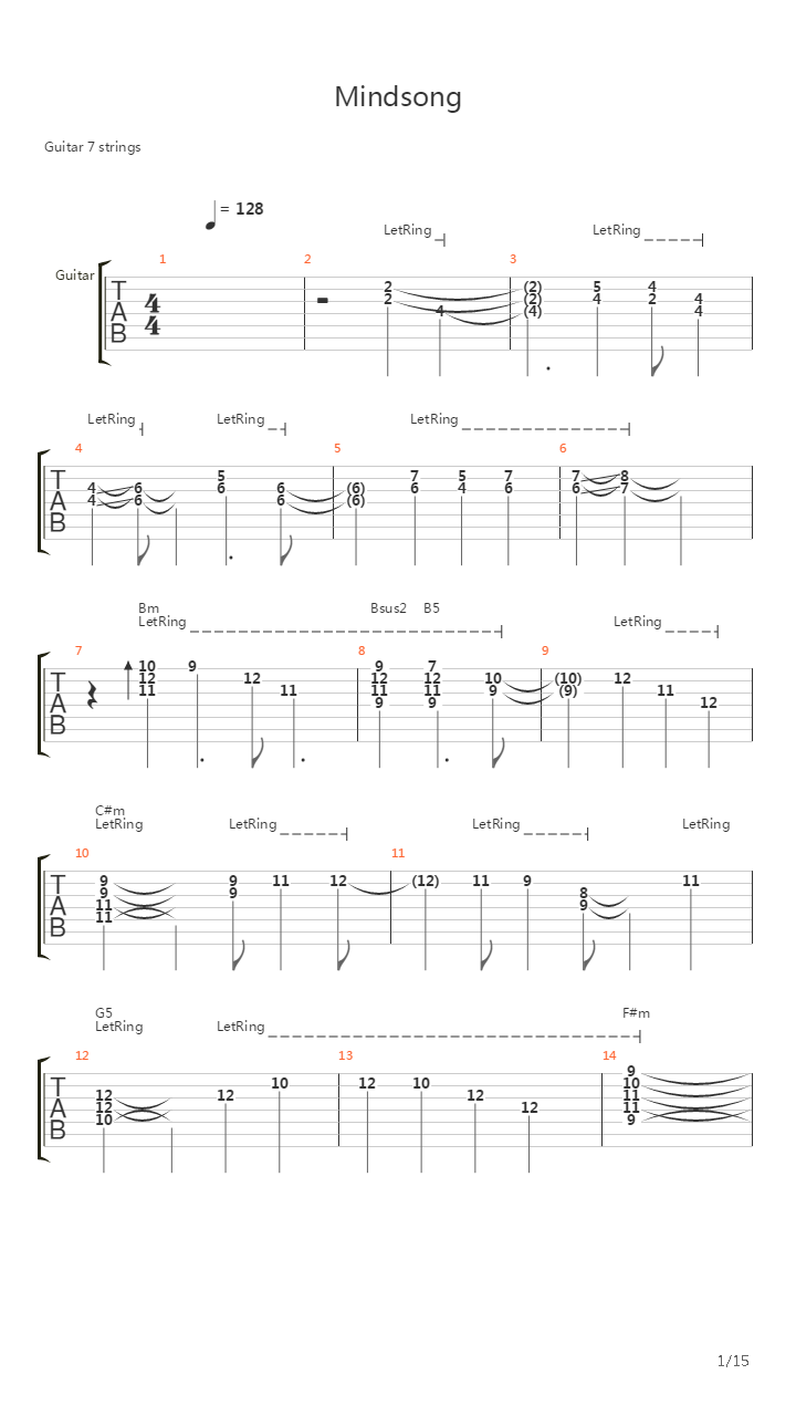 Mindsong吉他谱