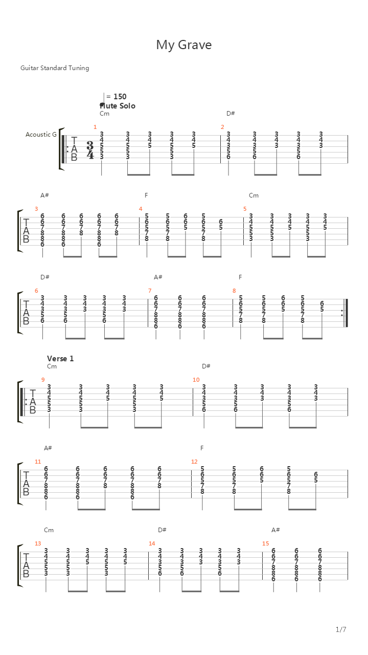 My Grave吉他谱