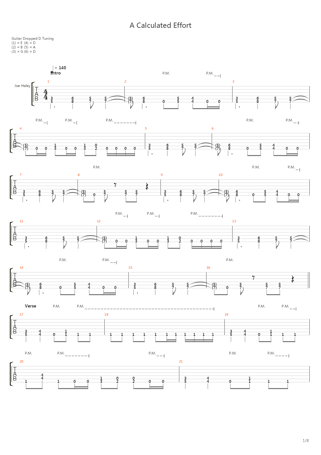 A Calculated Effort吉他谱