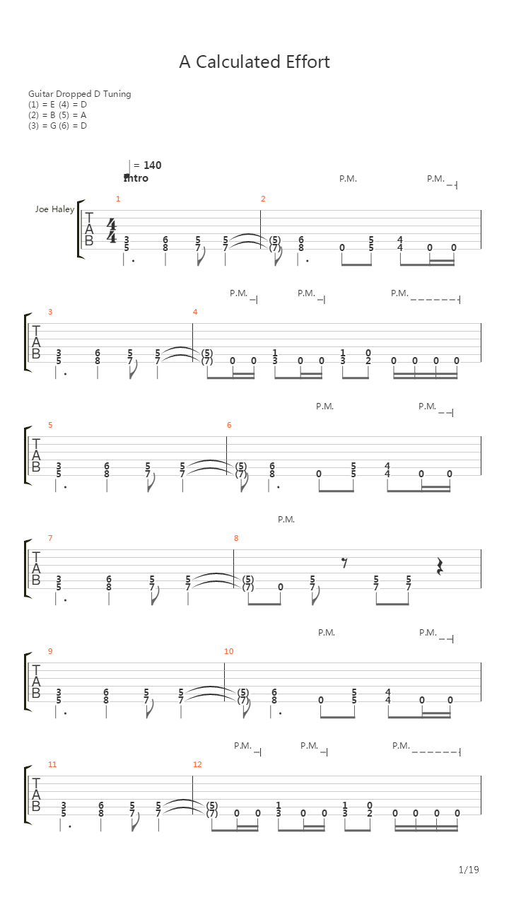 A Calculated Effort吉他谱