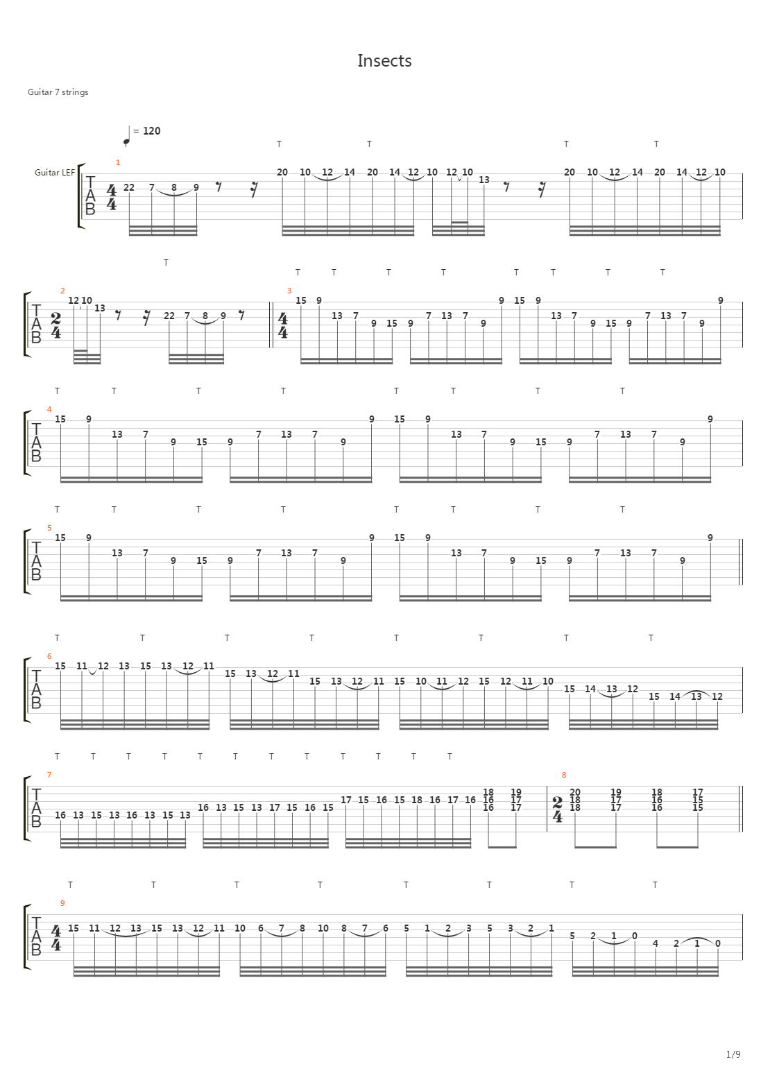 Insects吉他谱