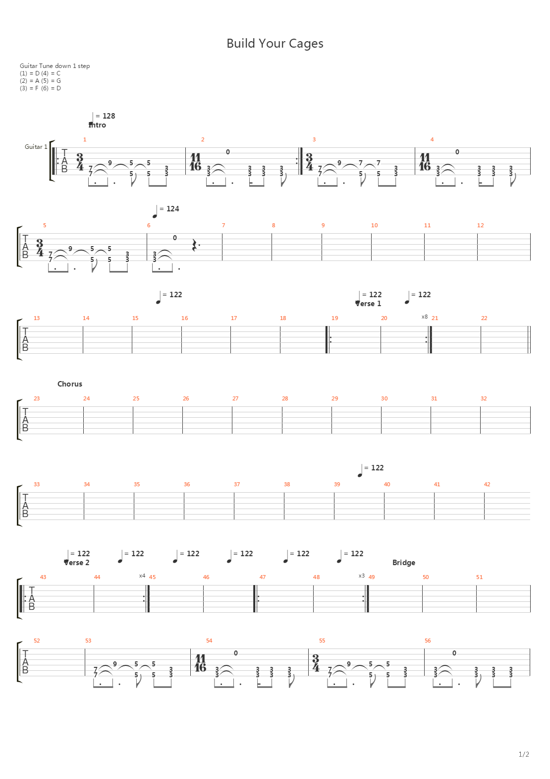 Build Your Cages吉他谱