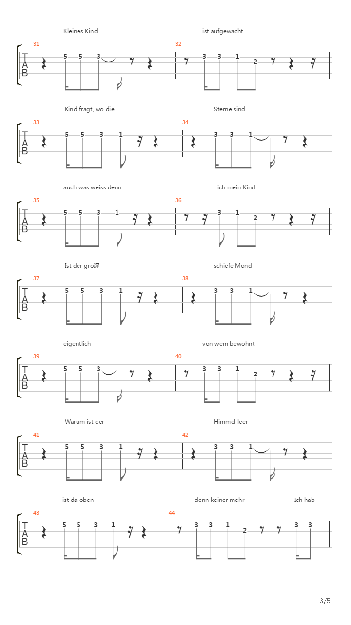 Sehnsucht吉他谱