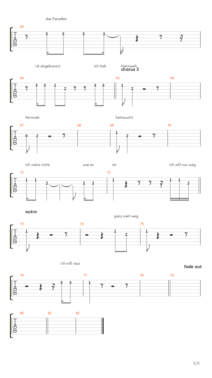 Sehnsucht吉他谱