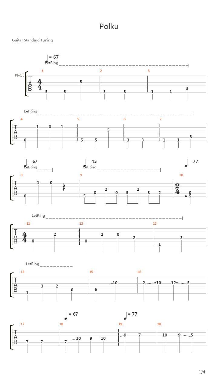 Polku吉他谱