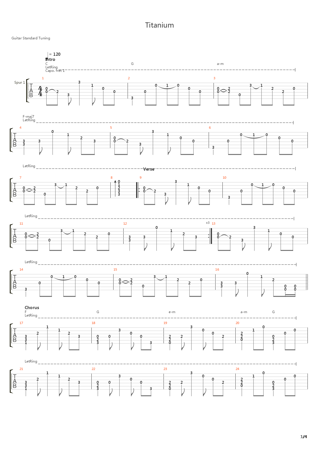Titanium吉他谱