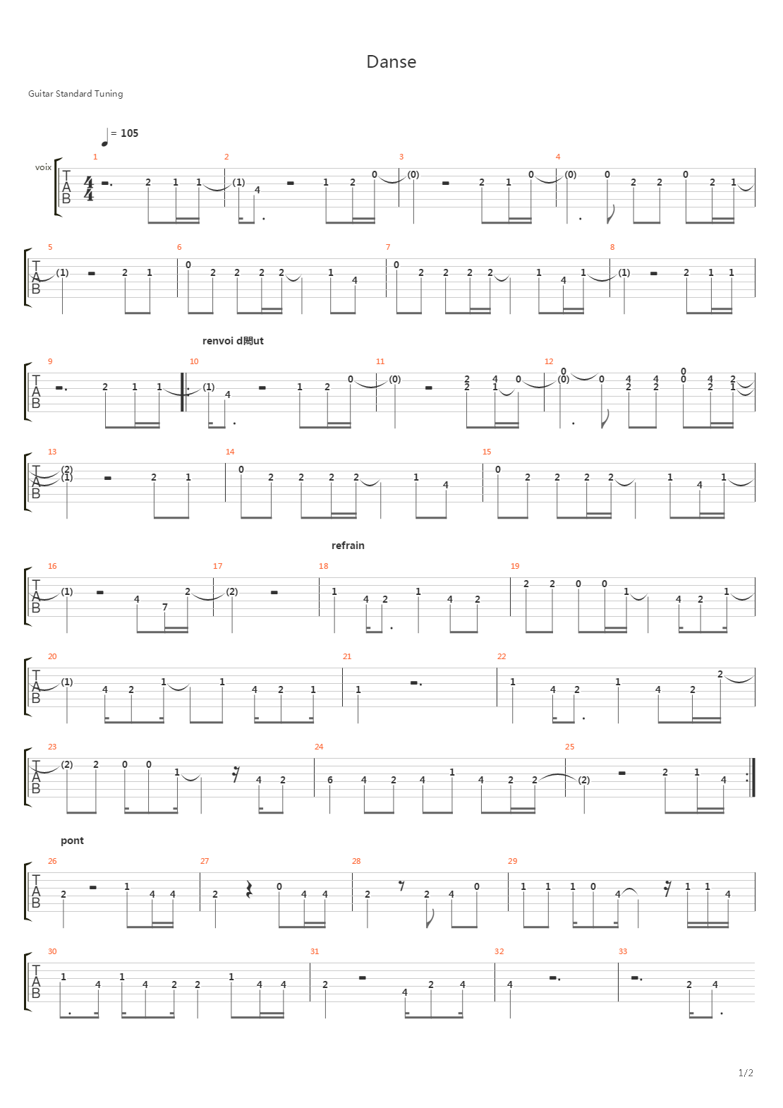 Dance吉他谱