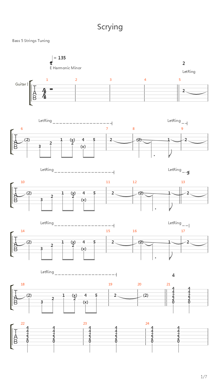 Scrying吉他谱