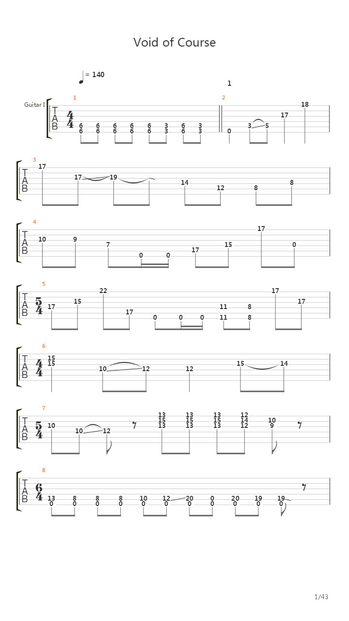 Void Of Course吉他谱
