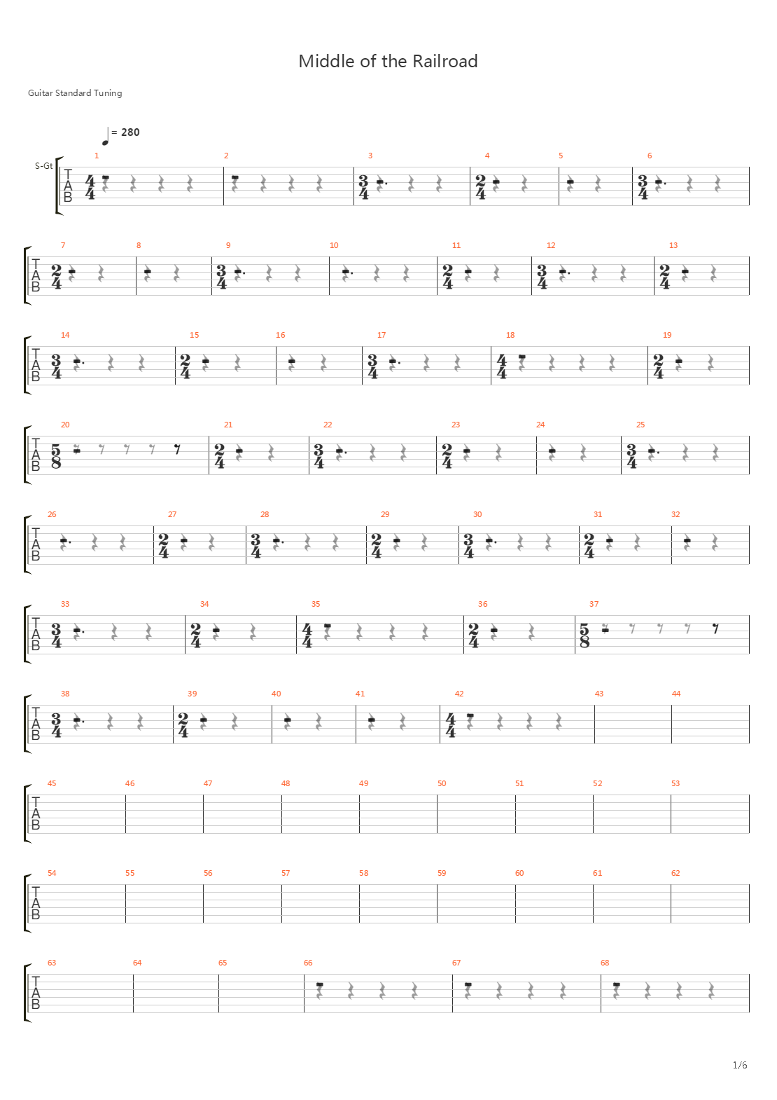 Middle Of The Railroad吉他谱